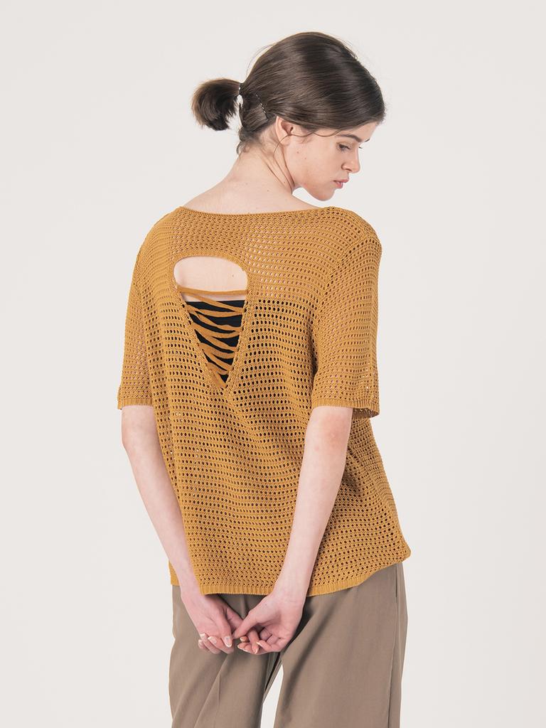 WEDNESDAY DELIGHT Wed_Volume Sleeve Knit Top_Brown