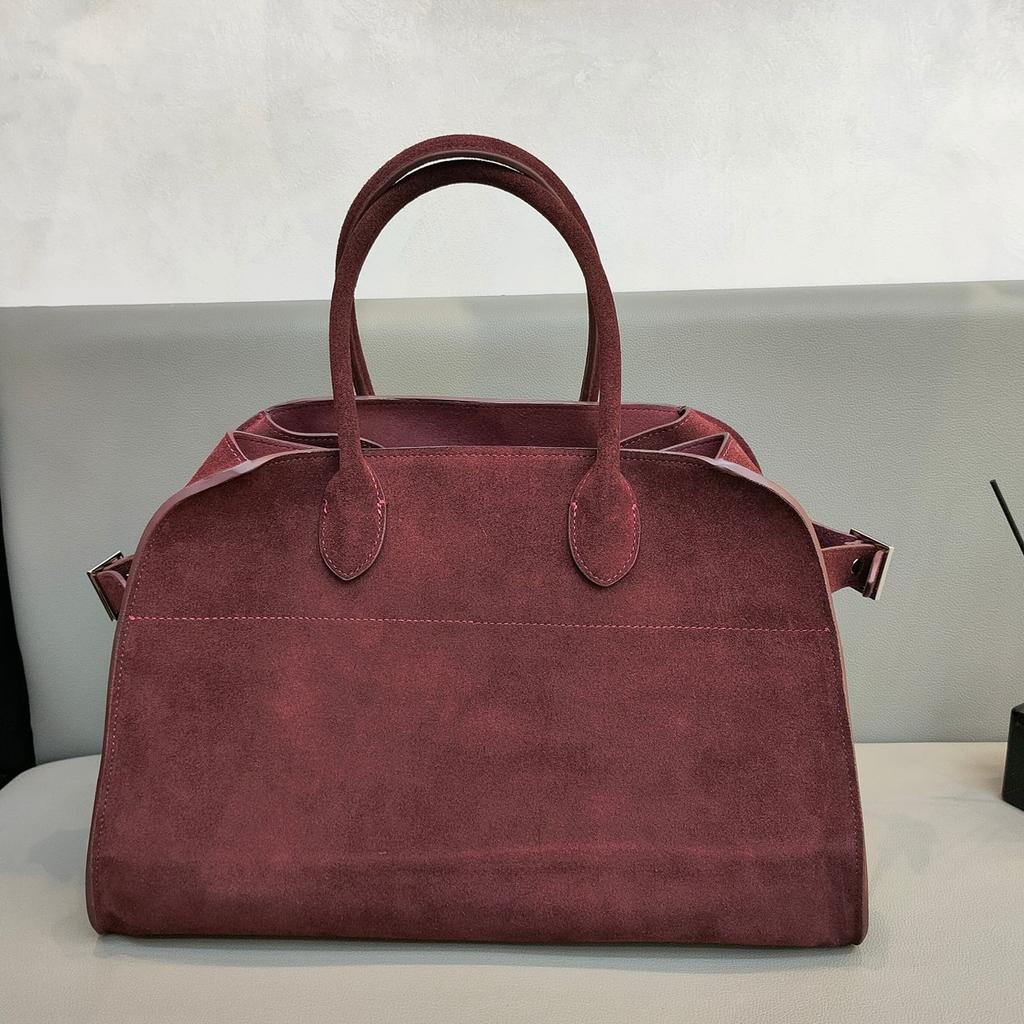 Leather Maillard Leather Velvet Top Tote Bag Women'S Large Capacity Cowhide Commuter Shoulder Bag