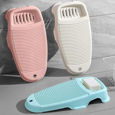 Compact Non-Slip Plastic Washboard for Underwear, Socks, and Clothes In Household Basin