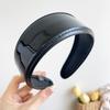 PROLY New Fashion Hair Accessories For Women Side Side PU Leather Hairband Solid Color Turban Summer Vintage Headband For Adult