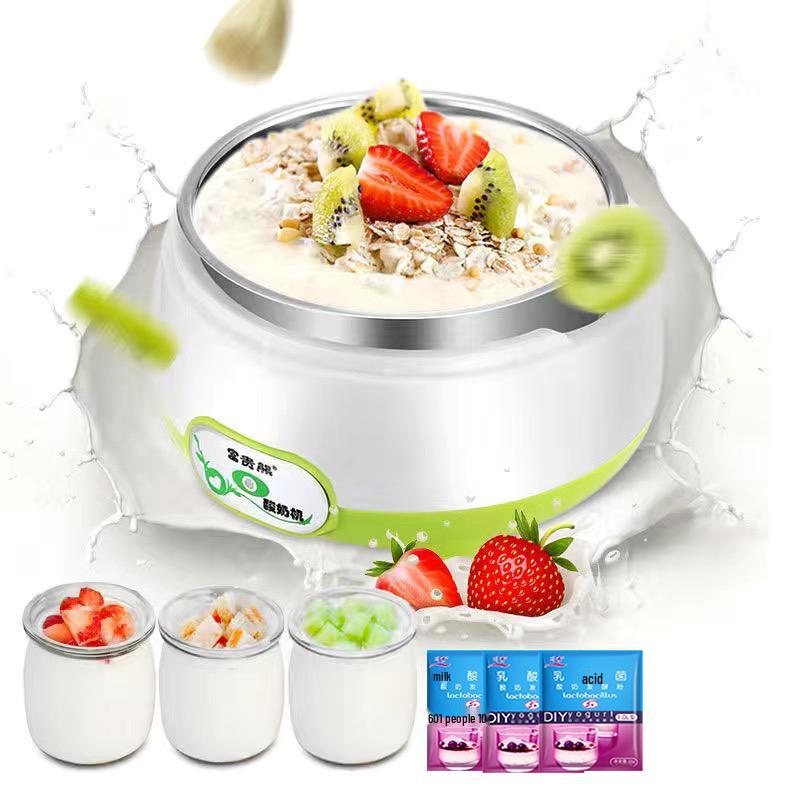 Automatic Yogurt, Natto, and Rice Wine Maker with 50 Bacteria Powder and 3 Cups - Multi-Functional Household Mini Machine
