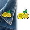 Zinklegering Broche Nål, Citron Frugt Form Kontur Broche med Emalje Farvelægning, Falmebestandig Nål til Tøj Lærredstasker Hatte