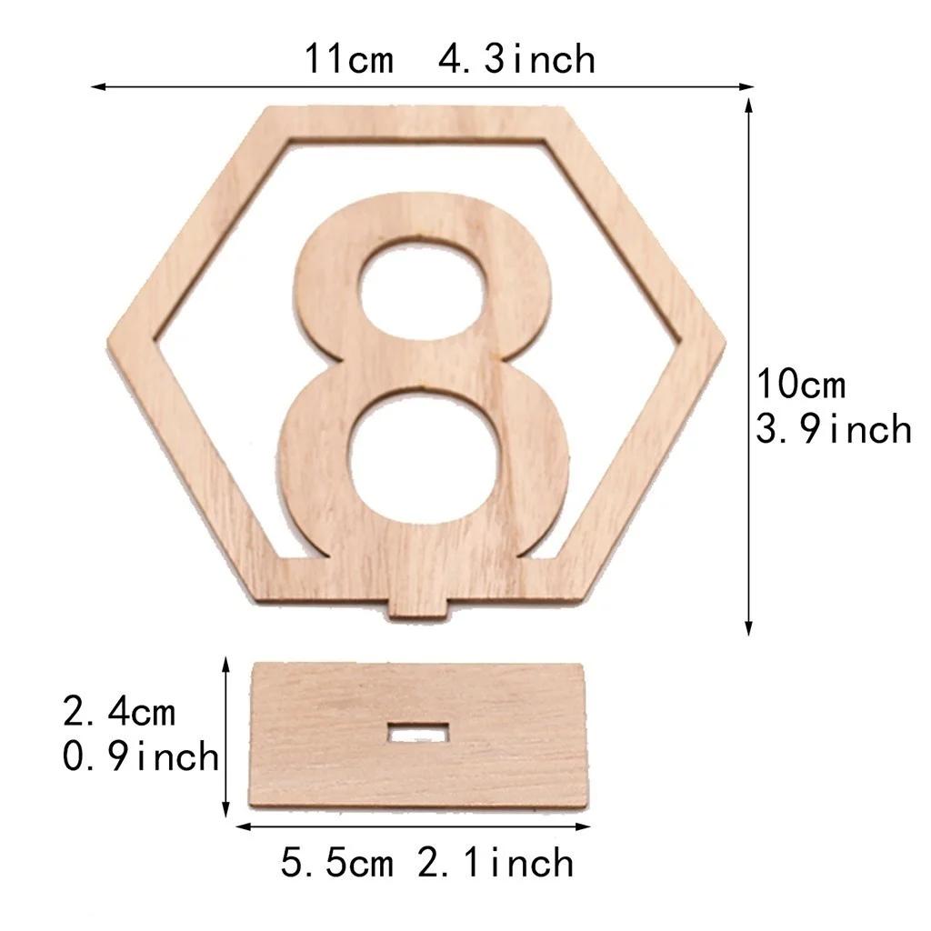 1-20 Wooden Table Numbers Card Set with Base Birthday Wedding Party Table Decor