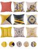 Mustard Pillow Case Yellow Geometric Fall  Cushion Cover  Decorative