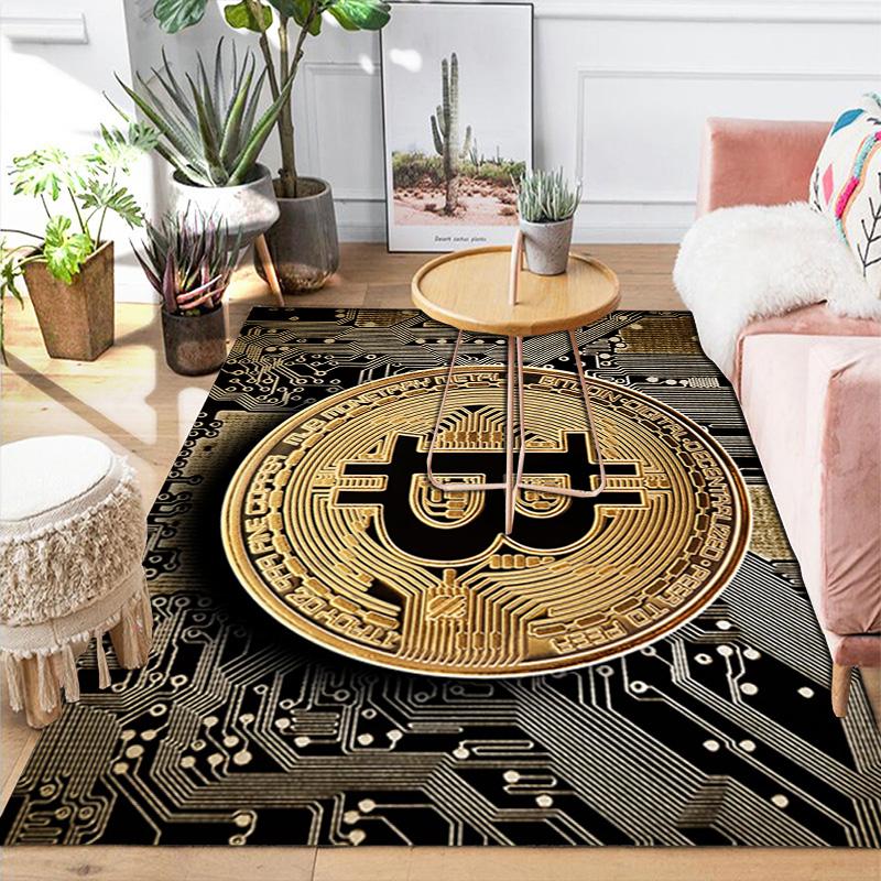Bitcoin Rug Floor Mat for Living Room or Bedroom Soft and Comfortable Carpet a Gift for Birthday and Holiday.MFF0918124