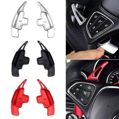 1 Pair Car Steering Wheel Paddle Shift Metal Decoration Trim For Mercedes Benz 2015-2018 C Class W205\2016-2018 E Class W213\GLC