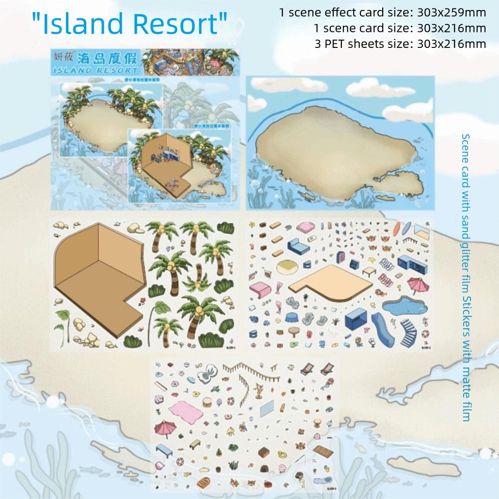 Cartoon Landscape Making Sticker Plus Size Decorative Game Stickers  For Kids Adults