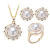 Pearl Necklace and Earrings Set with Freshwater Semi-round Pearls