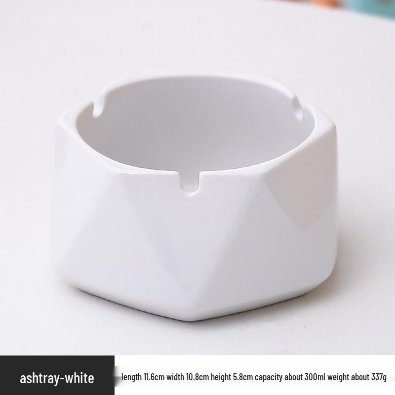 

Nordic Minimalist Hexagonal Ceramic Ashtray with Lid – Trendy Home & Office Decor One piece