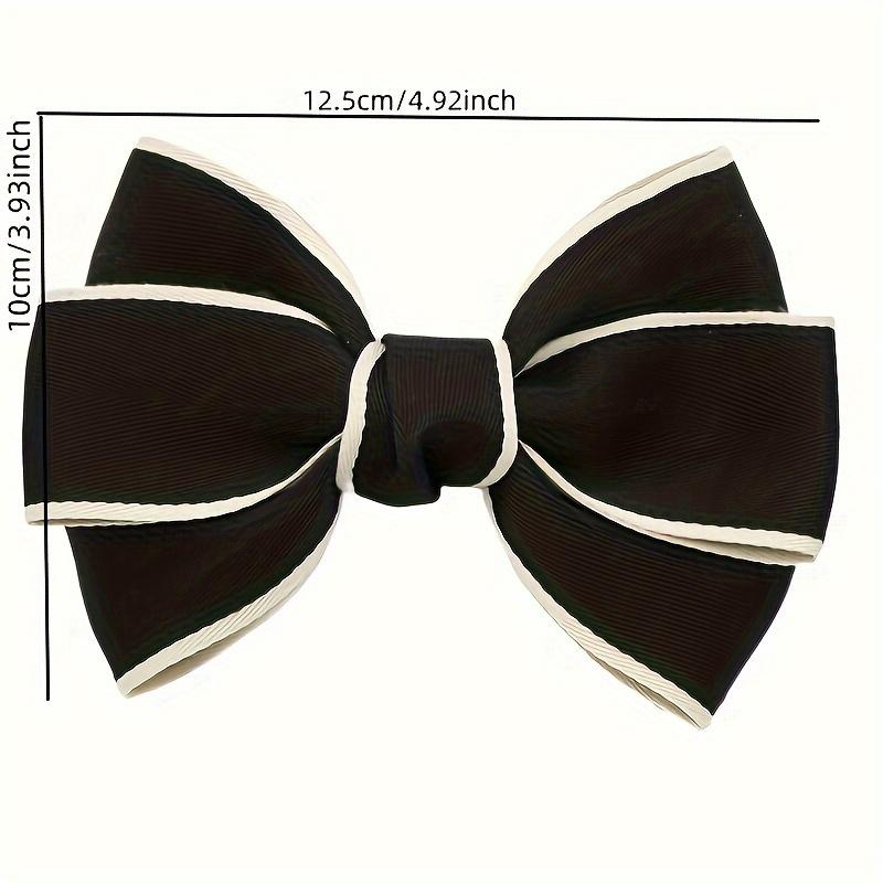 Eleganter schwarzer Schleifen-Haarclip im französischen Stil, Polyestermaterial, Süßes Haaraccessoire für Frauen und Teenager, Mode-Haaraccessoires