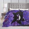Anime Gengar Dark Pattern Blankets Quality Warm Pokemoned Throw Blanket Spring Decorative Bedroom Print Bedspread