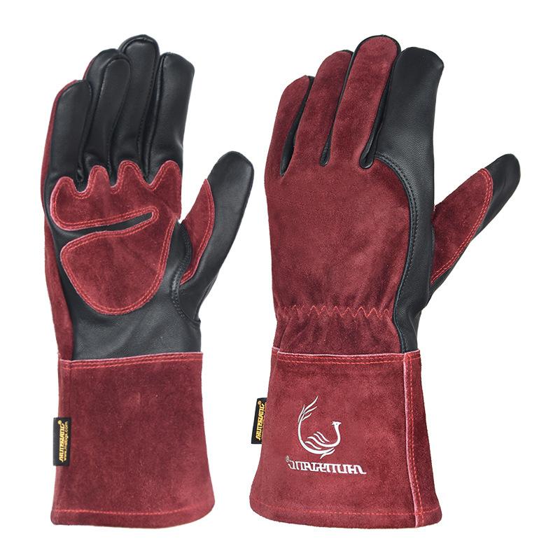 Cowhide welding gloves 832abrasion resistant high temperature and cold resistant gloves handling machinery labor protection gloves MS-832-M