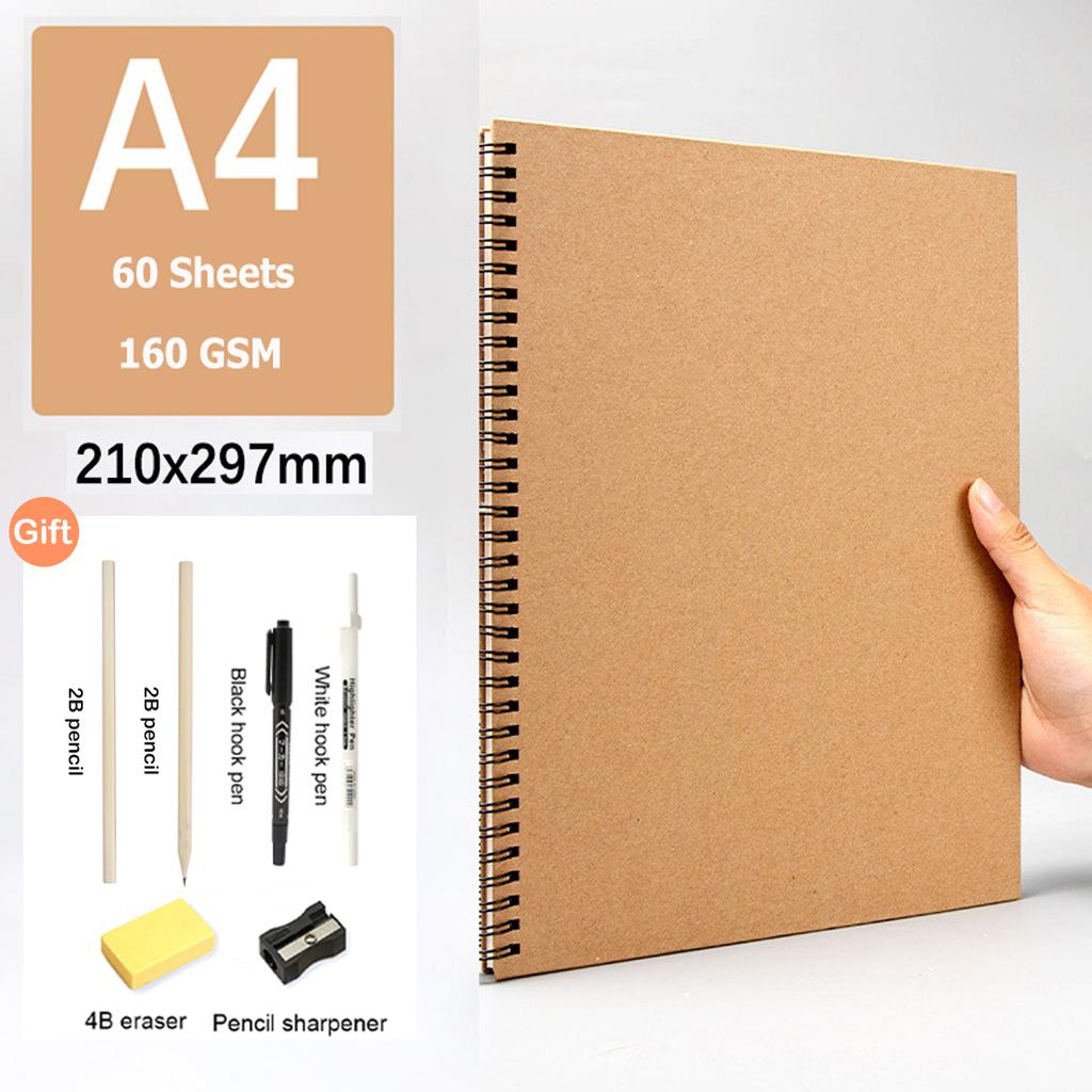 A4/A5/16K Sketchbook 160 GSM Drawing Paper No bleed Supplies for Artist Watercolor Oil Painting Stationery School Ofice Supplies