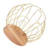 Coffee Pod Holder Basket with Wooden Base Wrought Iron Metal Wire Coffee Capsule Holder for Home Countertop Table