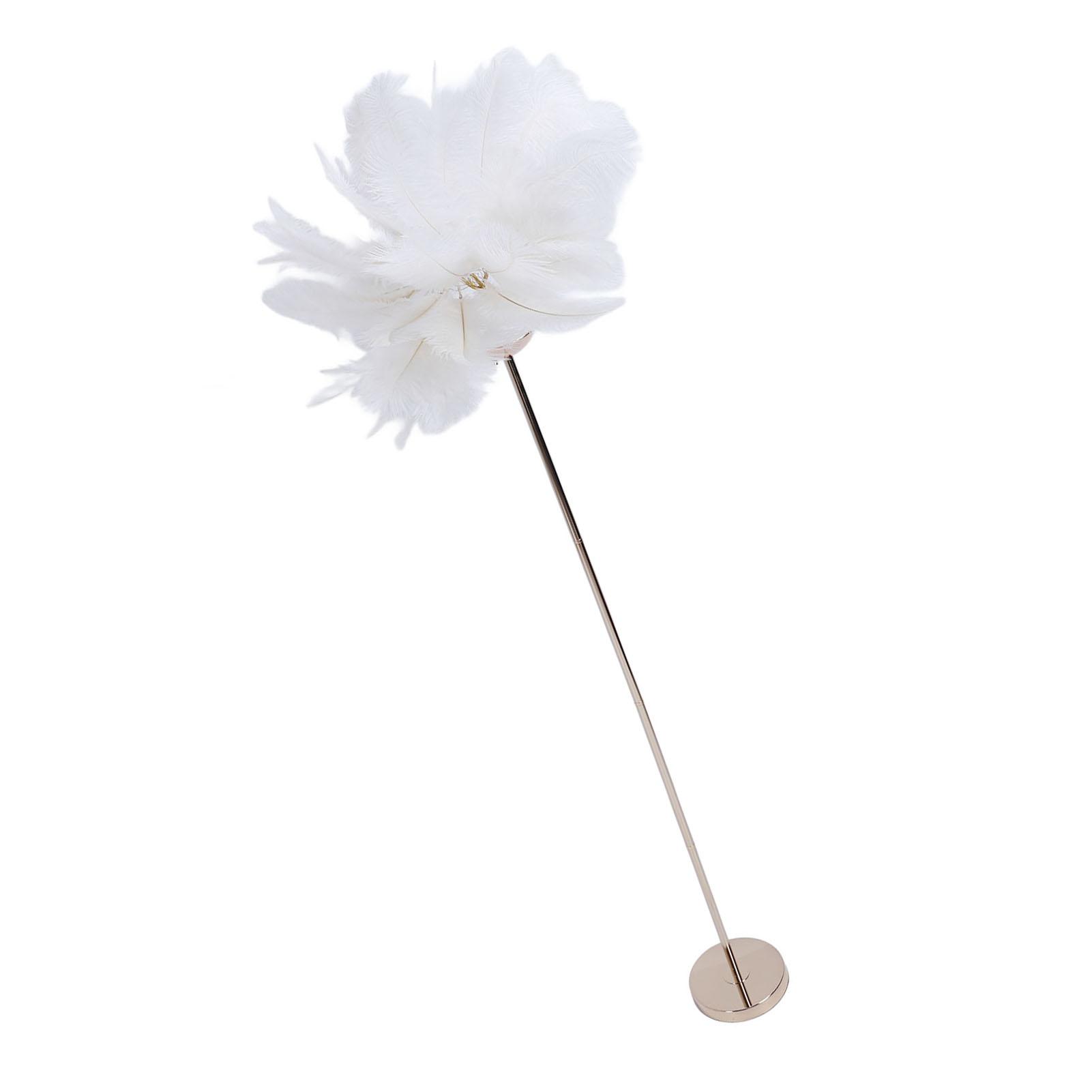 

Ostrich Plume Floor Lamp Iron Art 61 Inch LED USB Stepless Dimmable Modern Decorative Standing Lamp for Bedside Living Room