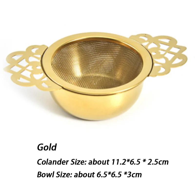 Double-layer Fine Mesh Tea Strainer Stainless Steel Filter Sieve Teaware Lace Tea Drain Useful Tea Infusers Kitchen Accessories