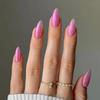 24Pcs Simple False Nails with Glue Short Almond Fake Nails Glitter Aurora Round Head Full Cover Nail Tips Oval Press on Nails