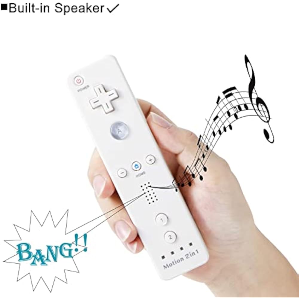 Wii Remote Nunchuck Wii Controller Console Joystick Remote Game Set Motion Plus Speaker with CMOS...