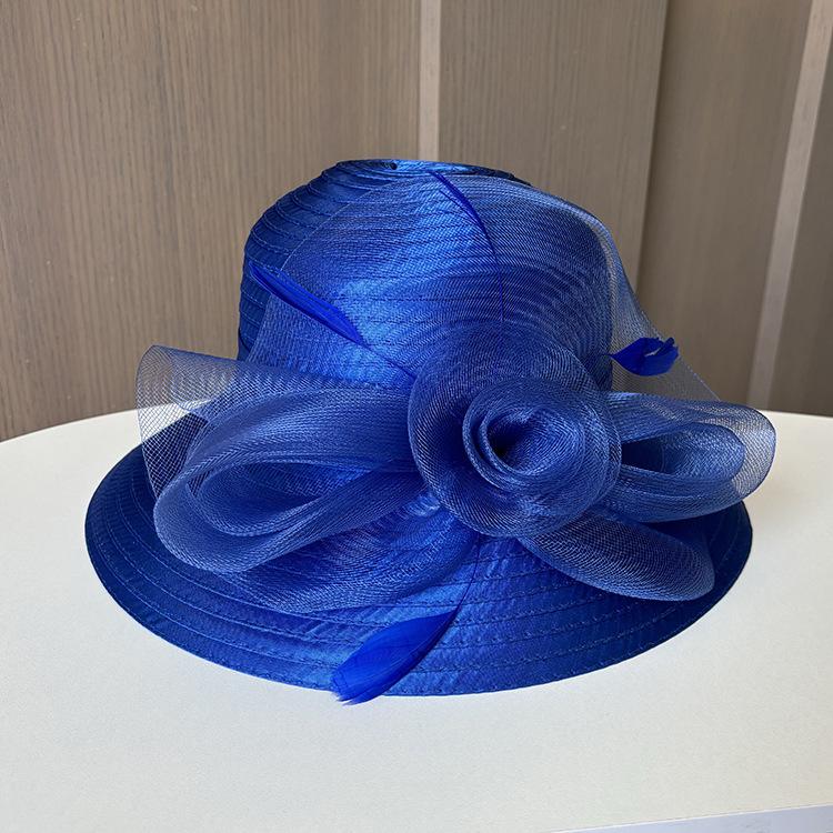 New Mesh Flower Pot Hat, European, American And British Retro Dome Fashion Top Hat, Women'S Summer Sun Protection Sun Hat