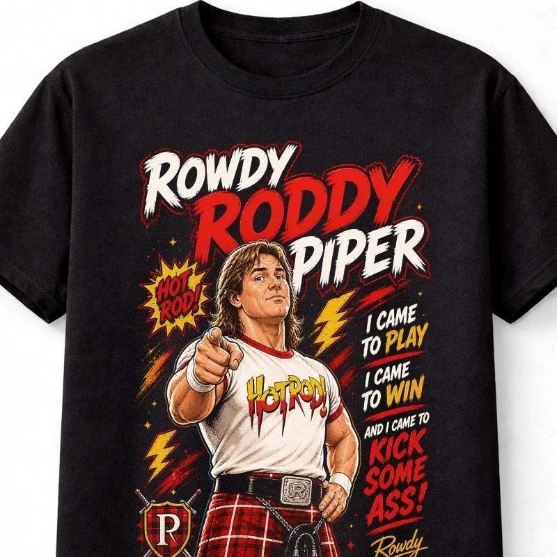 Rowdy Roddy Piper Hot Rod Wrestling Legend Graphic Unisex TShirt S