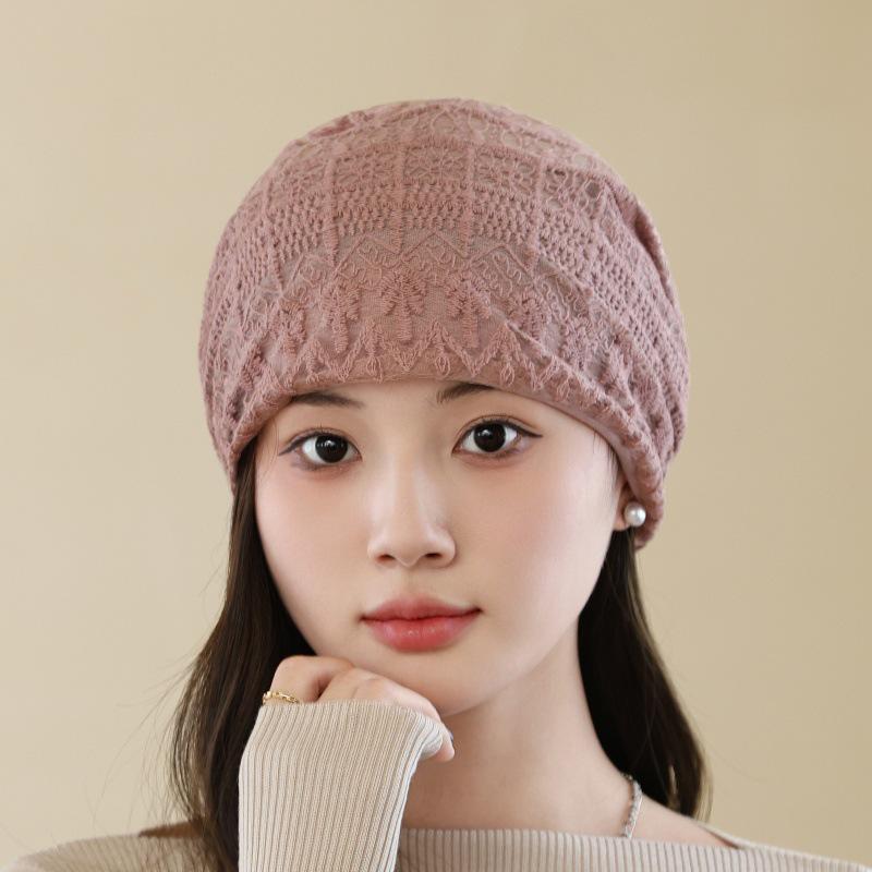 Korean Style Women's Beanie: Fashionable Spring/Autumn Pullover, Casual Versatile Sleep Cap for a Slim Look