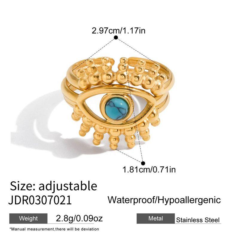 European and American Fashion Devil's Eye Titanium Steel Plated 18K Gold Ring Niche Original Design High-End Jewelry That Does Not Fade