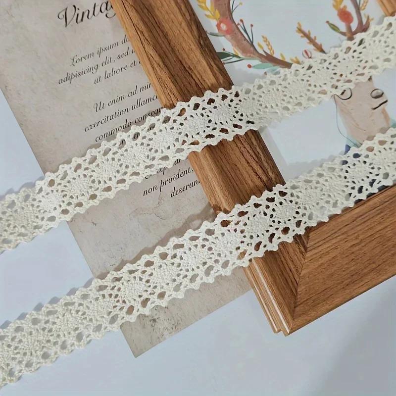 10Yards Beige Fabric Lace Trim Ribbon for Clothing Accessories Bows Ribbons DIY Decorative Ribbons for Fresh Flower Boxes