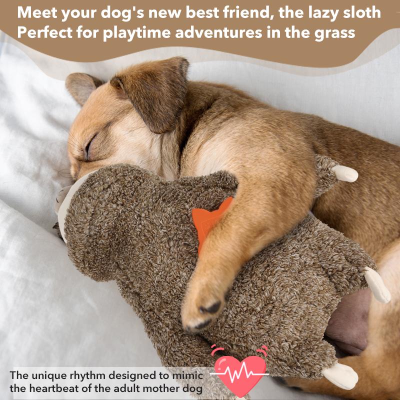 Sloth Zoo Puppy Dog Heartbeat Toy for Stress Alleviation and Soothing Assistance, Sleep Aid Crate Kennel Training Puppy Toy