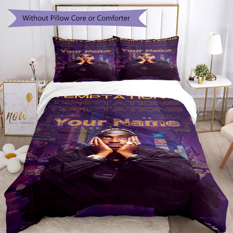2pac Customizable Name Custom Bedding Suitable for Decorate Room Machine Washable Custom Room Decor Christmas, WeddingPerfect