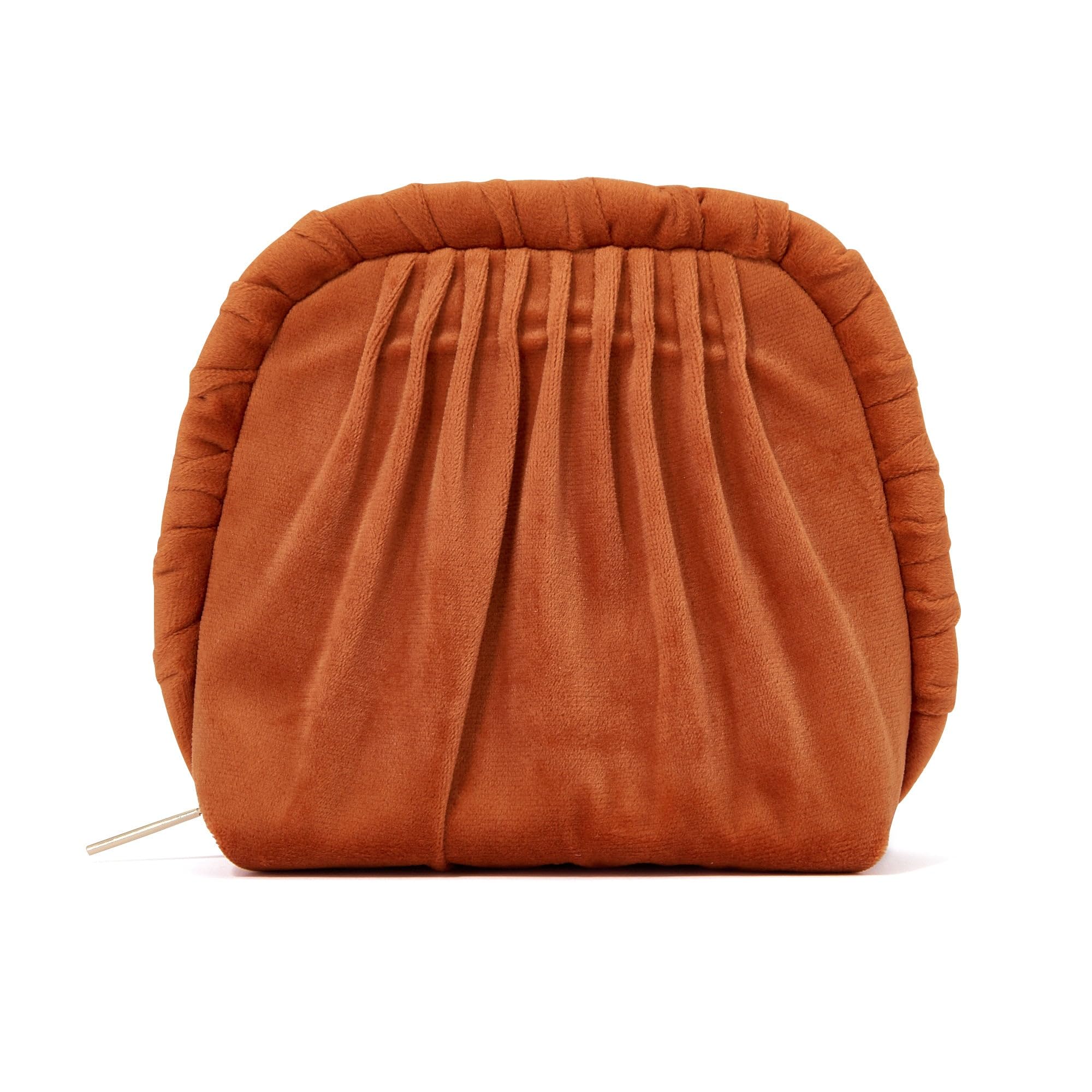 

Francfranc Velour Pleated Stand Freestanding Cosmetic Makeup Storage Pouch, Orange, Stand-Up Style, Pouch, оранжевый