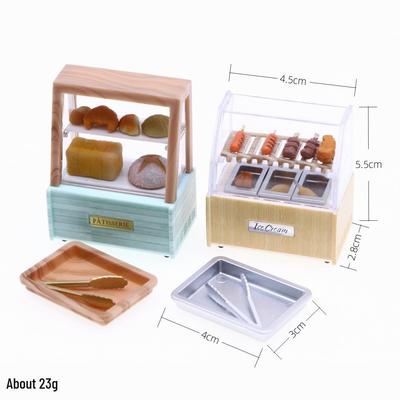 Miniature Dollhouse Oden Food and Bread Cabinet Props for BJD Photography Scenes