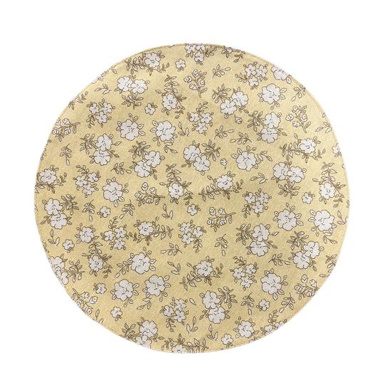 

Retro Floral Placemat Cotton Linen Round Rectangular Placemat Heat Insulation Table Mat for Home Farmhouse Dining Table Protection Decoration 38cm жёлтый
