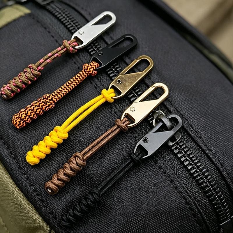 5PCS Fabric Zipper Closure Replacement Slider for Zipper Handle Repair Kit Zipper Pullers Durable Wear-Resistant Cord LLT003