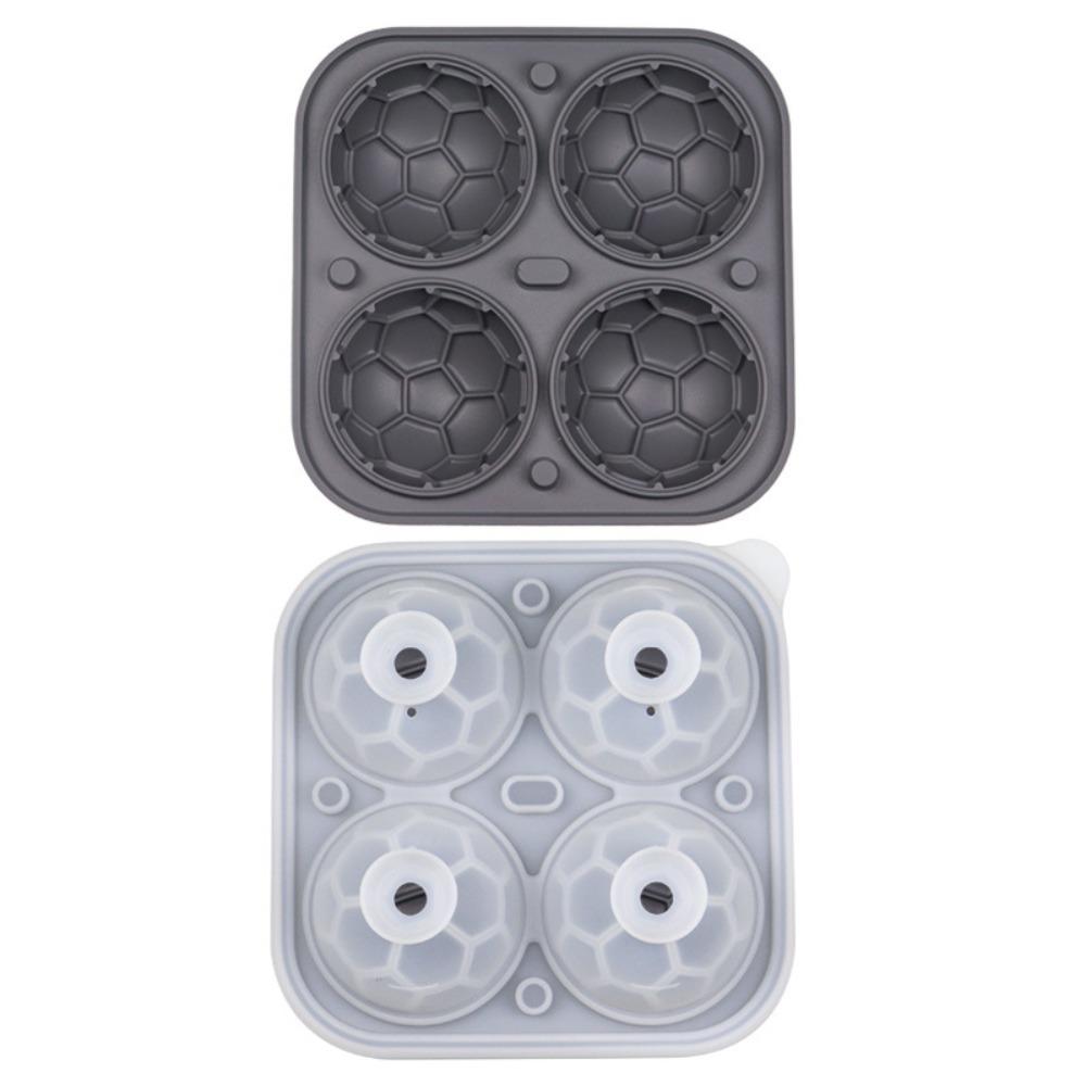 

Антипригарная форма для льда в виде футбольного мяча, гибкий ледогенератор, многоразовая форма для шоколада, кухонный барный инструмент серый