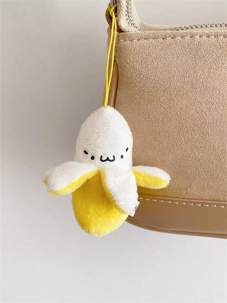 Cartoon 1-10Pcs Plush Banana Keychain On Backpack Hairy Cute Kawaii Banana Pendant For Women Men Kid Toy Doll Key Chain Bag Car