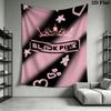 Blackpink Wandteppich Ästhetisches Wandbehang Gedruckter Stoffdecke Dekorative Wandteppiche für Schlafzimmer Wohnzimmer Heimdekoration