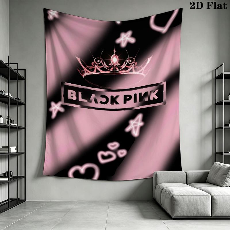 Blackpink Wandteppich Ästhetisches Wandbehang Gedruckter Stoffdecke Dekorative Wandteppiche für Schlafzimmer Wohnzimmer Heimdekoration