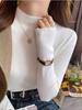 2025 Women's Solid Color Knitwear: Half-High Neck Long Sleeve Dopamine Sweater Coat