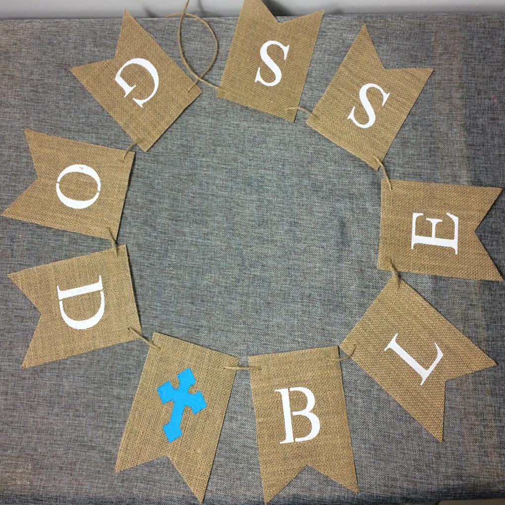 Baptism Decorations Delicate Religious Banner Adornment Flag Decoration Outdoor Hanging Banners for Scene Layout Decorating Use
