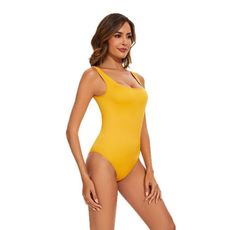 European And American Belly Sculpting Onesie Beautiful Back Elastic Tights Seamless Running Fitness Yoga Clothes Women'S Vest Body