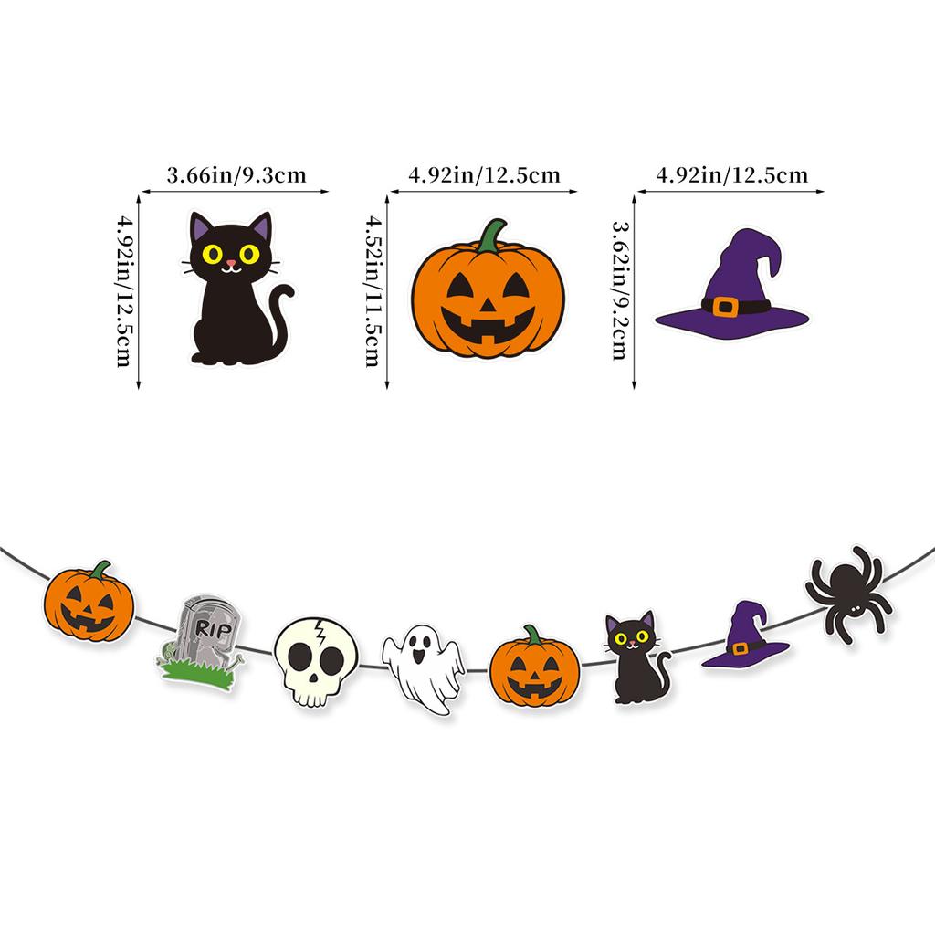 Halloween party decorations banners, ghost festival school shopping malls decorate spider charms and flags