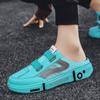 Platform Half Shoes For Men Mules Sandals Flat Summer Backless Loafers Slippers Man Slides Lace Up Mens Semi-Drag Casual Shoes