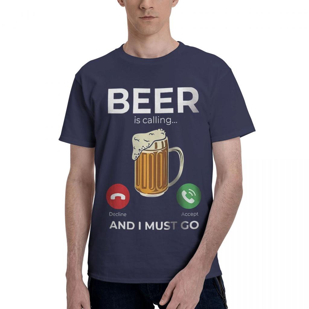 Beer Is Calling I Must Go Printed 100 Cotton Casual Breathable Confortable Top Designer Clothes Men Funny Gifts