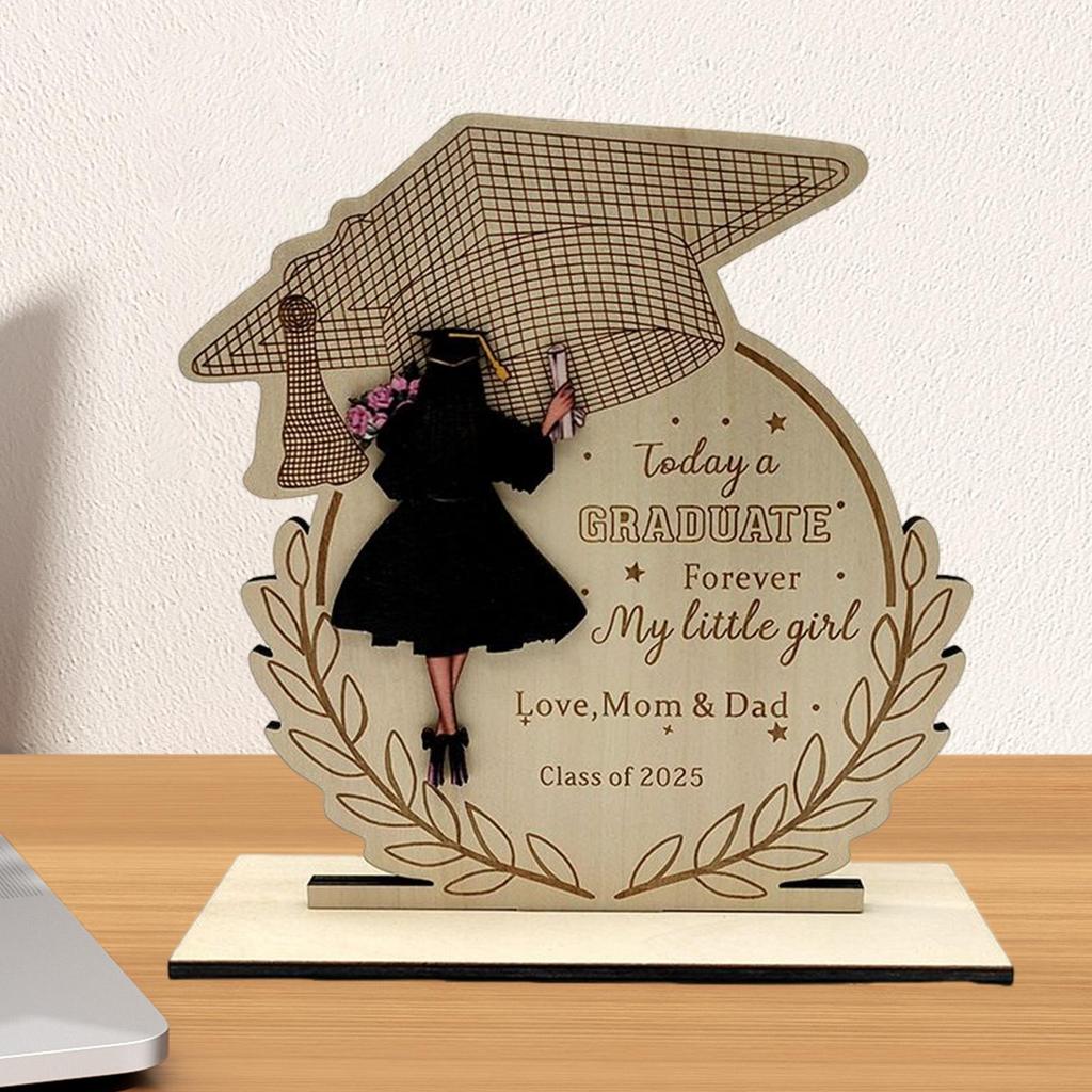 Graduation Sign Standing Wood Sign Photo Props Inspirational Home Decoration Celebration Event Seniors University College