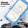 Contrast Color Rotating Stand Case with Strap for Samsung Tab A9 Plus X115