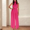 Women's Summer Vacation Fashion Solid Color Jumpsuit Wide-leg Pants