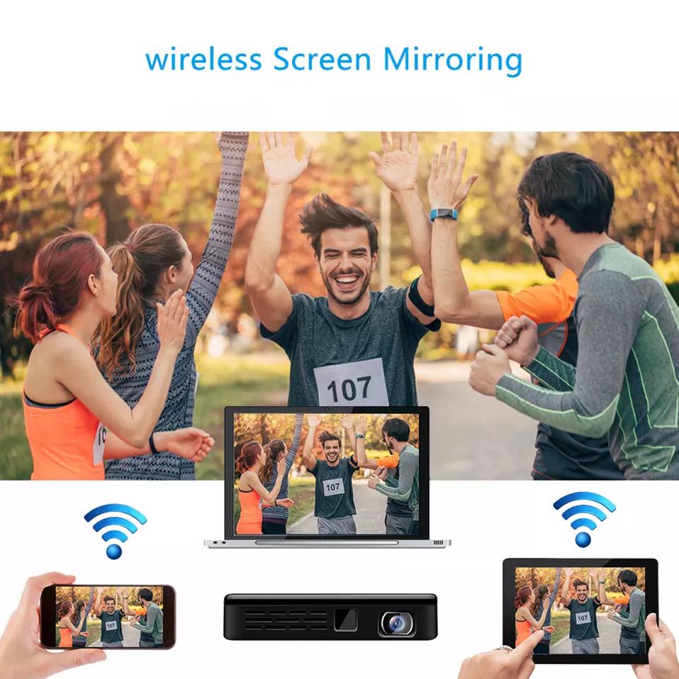 Portable 3D Mini Home 4K DLP Projector P09 with Battery—Second Generation