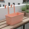 Rectangular Metal Hanging Planter Weather Resistant Railing Space Saving