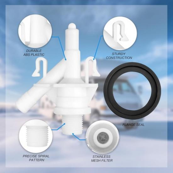 Toilet Valve & Seal Kit - Freeze-Resistant Flush Camper Toilet Valve Parts for 3