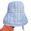 Large Brim Fisherman Hat Colorful Striped Summer Cap Korean Fashion Sun Hat  Women
